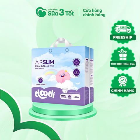 Bỉm Điều Hòa Doodi Airslim Cao Cấp Quần XXL26 ( cho bé trên 15kg)