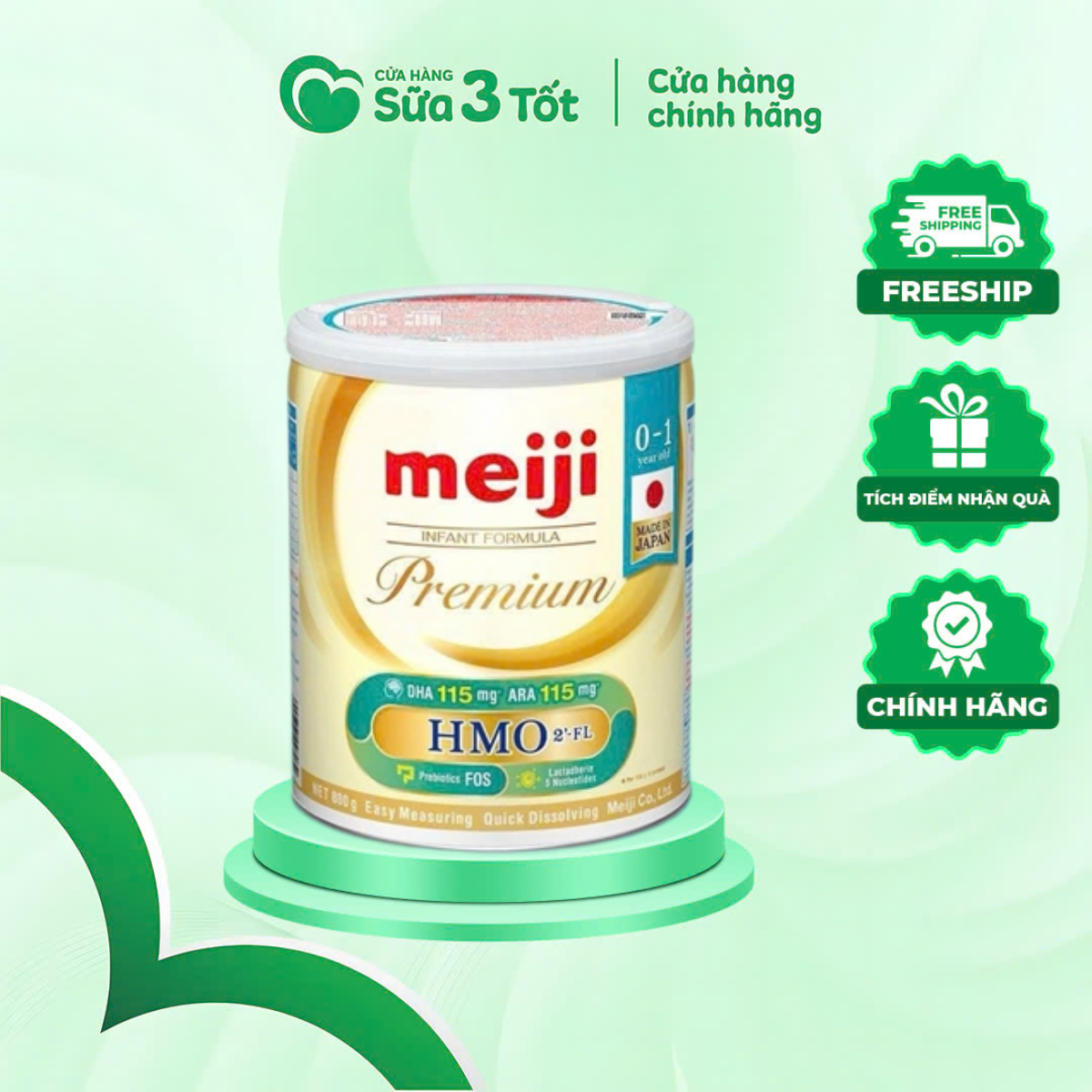 Sữa Bột Meiji Premium HMO Nhập khẩu Số 0 - ( 0 - 1 Tuổi ) - Lon 800g