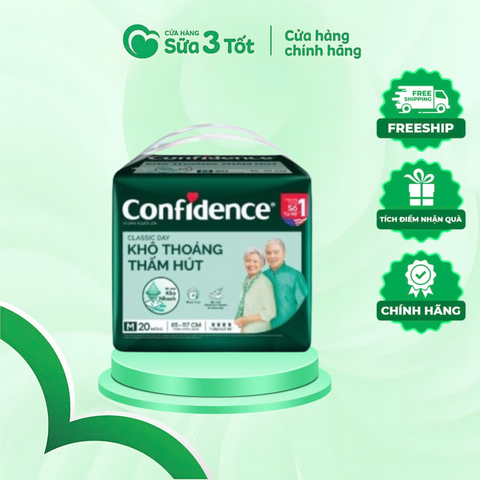 Bỉm Người Lớn Confidence- Dán - M20+3 - (Vòng Hông Từ 85-117Cm)