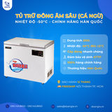  Tủ Trữ Đông Âm Sâu Cá Ngừ, Dung Tích 200L, Nhiệt Độ -50°C LASSELE LOC-251F 