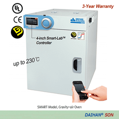 Tủ sấy đối lưu tự nhiên thông minh DAIHAN SON - 32/50/105/155 Lít, vùng gia nhiệt 3 mặt, bộ điều khiển Smart-Lab™ cảm ứng 4 inch, Fuzzy-PID, dịch vụ WiRe™, đến 230℃, ±0,5℃, có bản cửa sổ quan sát SON-W105/W155