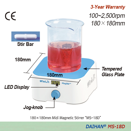 Wisd™ Máy khuấy từ midi kỹ thuật số cao cấp 180×180 mm 