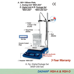DAIHAN™ Máy khuấy từ gia nhiệt tiêu chuẩn 380℃ analog & kỹ thuật số 