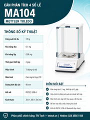 Cân Phân Tích 4 Số Lẻ Mettler Toledo MA104 Chính Hãng | TN Tech