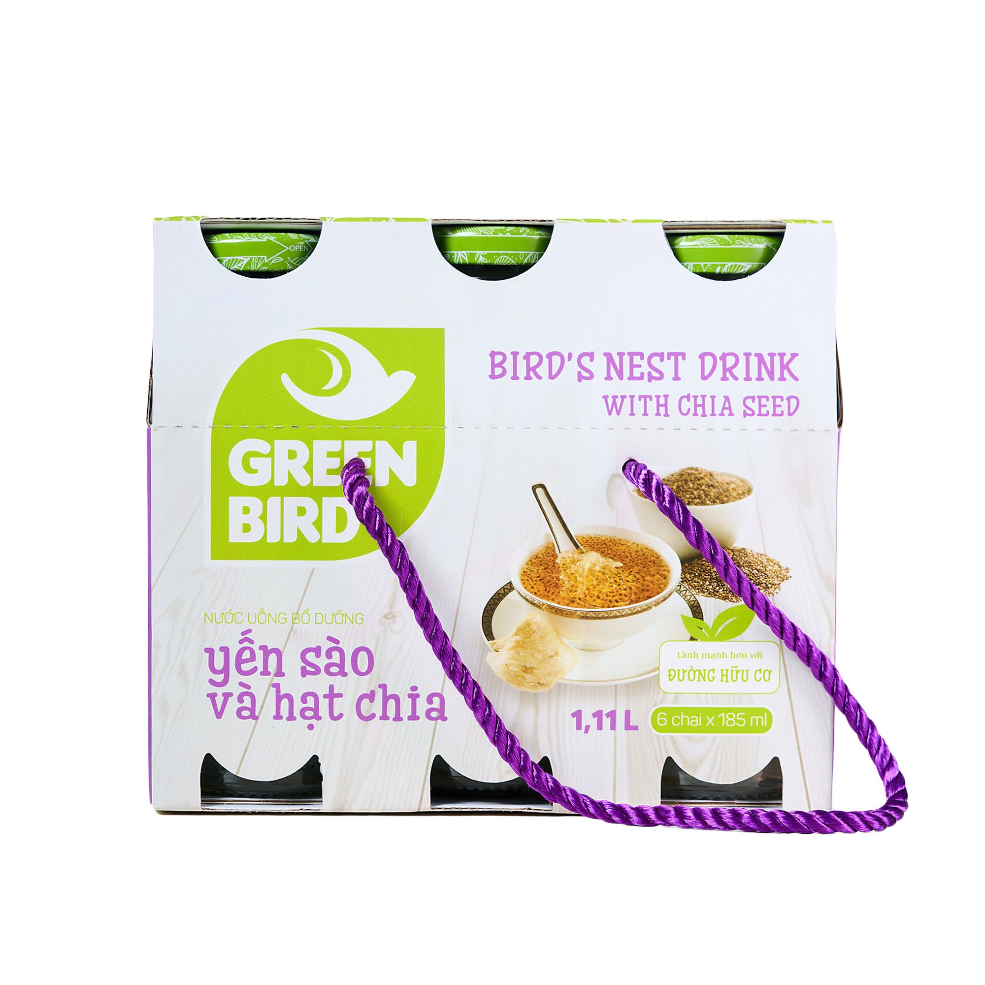  绿鸟 - 奇亚籽燕窝营养饮料185毫升- (6 瓶*185毫升) 