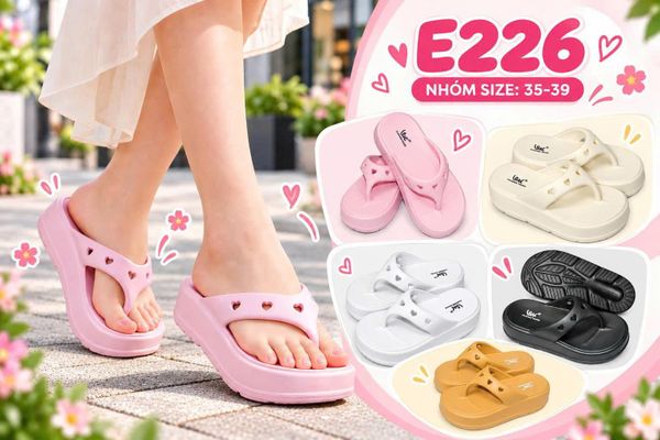  Dép Kẹp Nữ VAC EVA Họa Tiết Trái Tim E226 