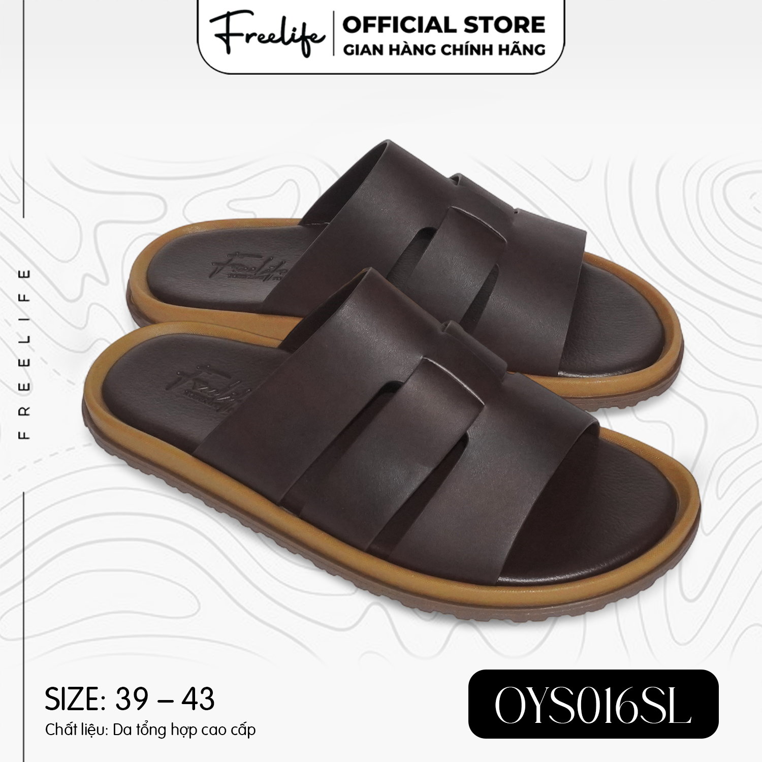  Dép Da Nam Quai Ngang Có Sống Lưng Nhỏ OYS016SL - DM25006 