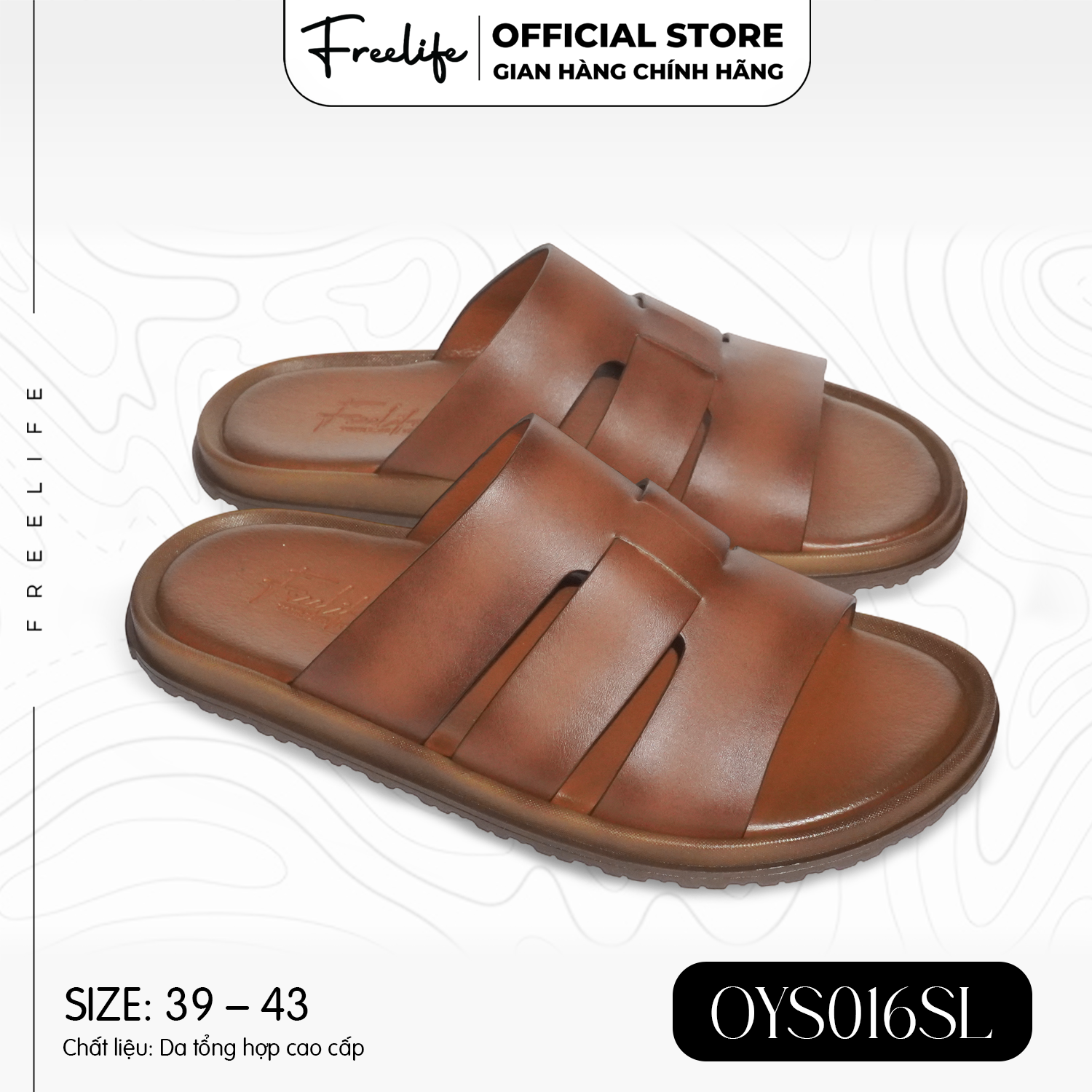  Dép Da Nam Quai Ngang Có Sống Lưng Nhỏ OYS016SL - DM25006 