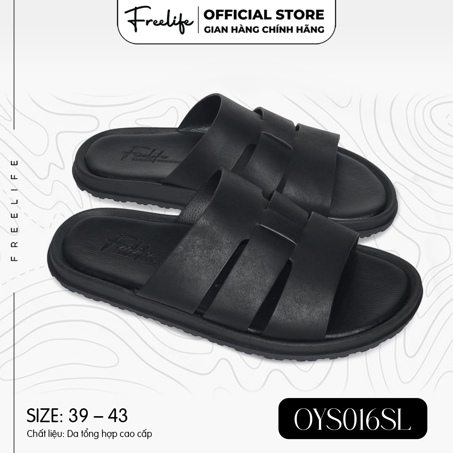  Dép Da Nam Quai Ngang Có Sống Lưng Nhỏ OYS016SL - DM25006 