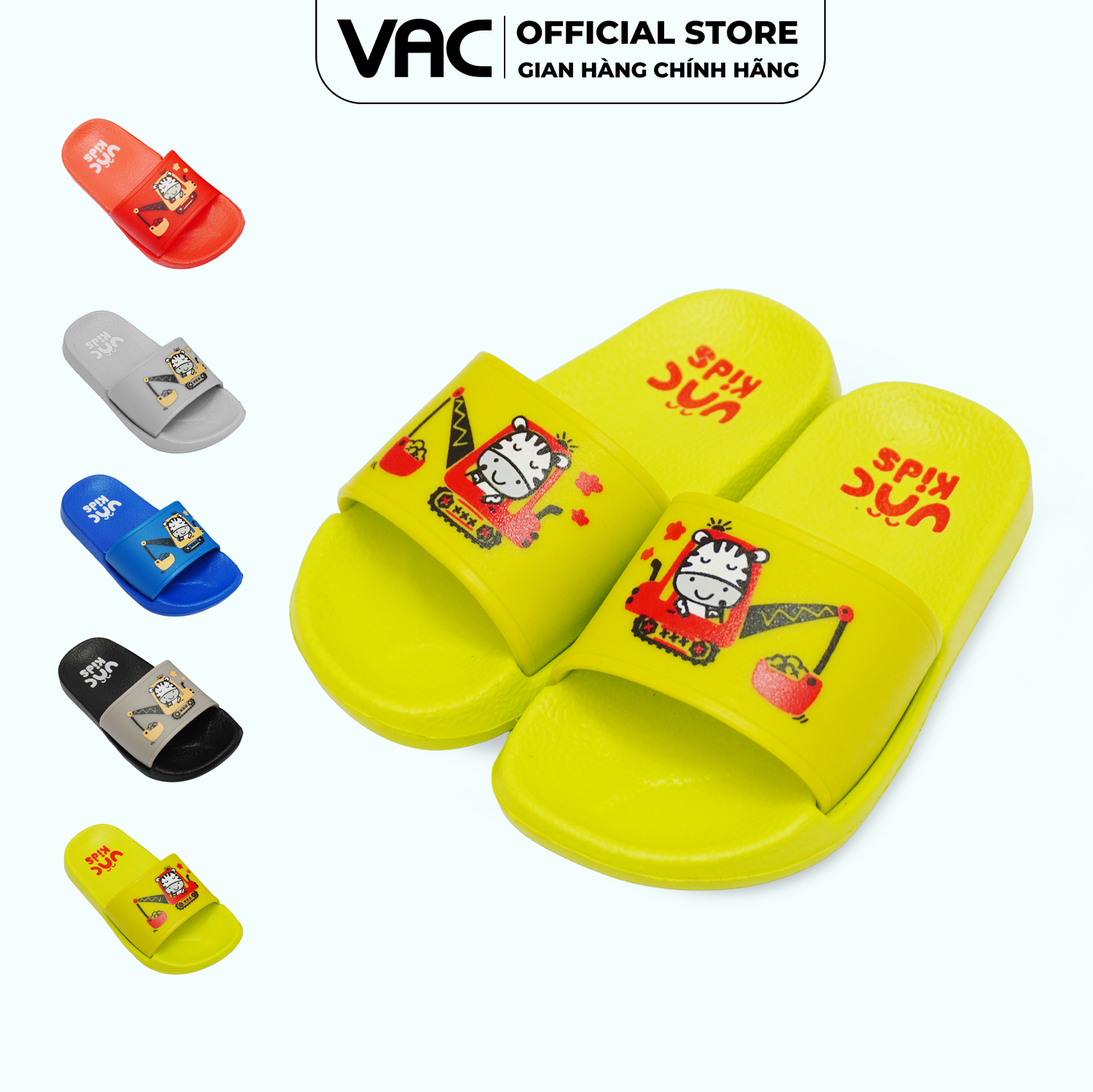  Dép Trẻ Em Đại Họa Tiết Xe Cẩu E148C-3A022 (Size 20 - 23) 