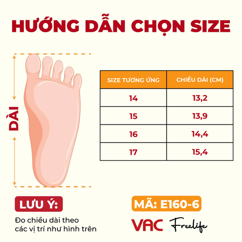  Giày Sandal Trẻ Em VAC Họa Tiết Chú Voi E160-6 (14-17) 