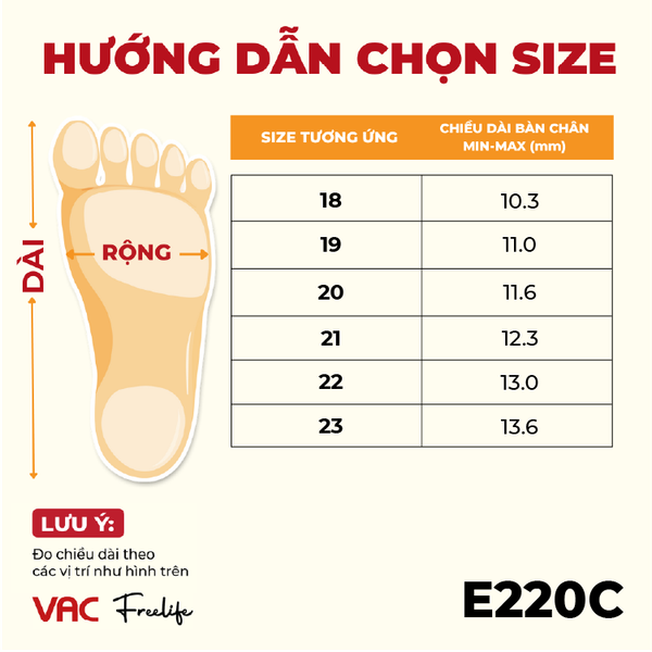  Dép Tổ Ong Trẻ Em VAC EVA Bít Mũi E220 