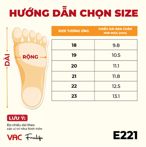  Dép Trẻ Em E221C (Size 19-23) 