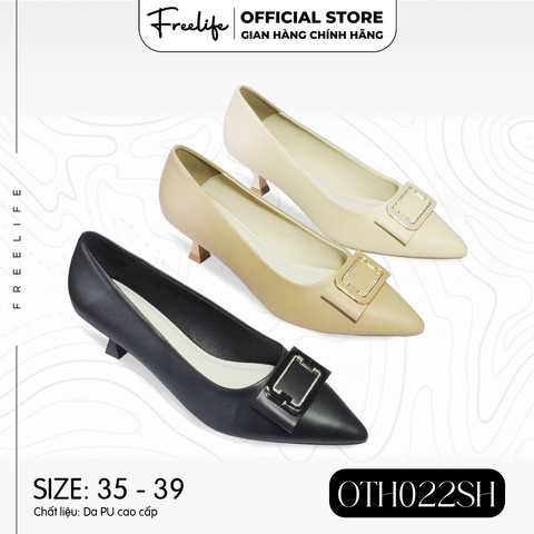  Giày Cao Gót Bít Mũi Nhọn Khóa Chữ Nhật Gót Nhọn 5P - OTH022SH-VA9893 