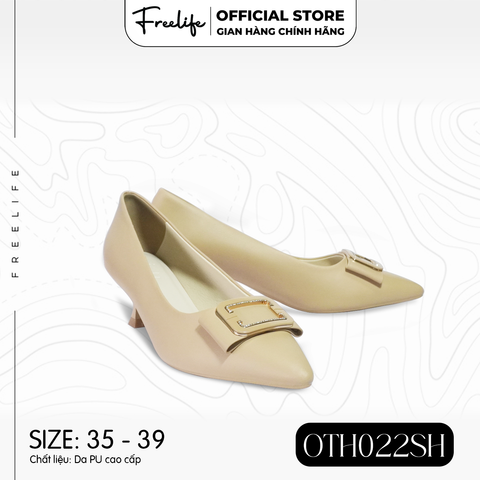  Giày Cao Gót Bít Mũi Nhọn Khóa Chữ Nhật Gót Nhọn 5P - OTH022SH-VA9893 