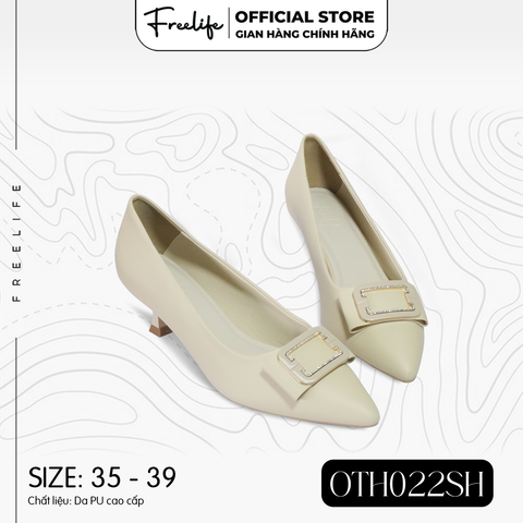  Giày Cao Gót Bít Mũi Nhọn Khóa Chữ Nhật Gót Nhọn 5P - OTH022SH-VA9893 
