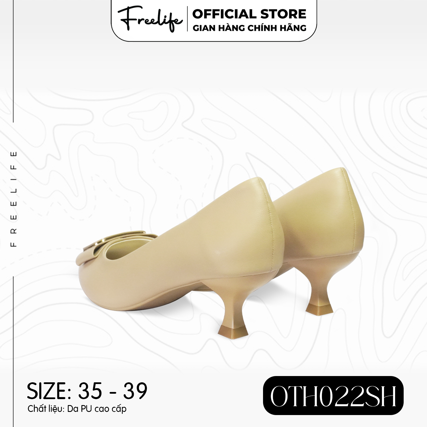  Giày Cao Gót Bít Mũi Nhọn Khóa Chữ Nhật Gót Nhọn 5P - OTH022SH-VA9893 