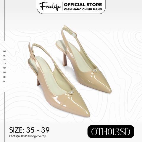  Giày Cao Gót Bít Mũi Nhọn Da Bóng 7p OTH013SD - VA9943 