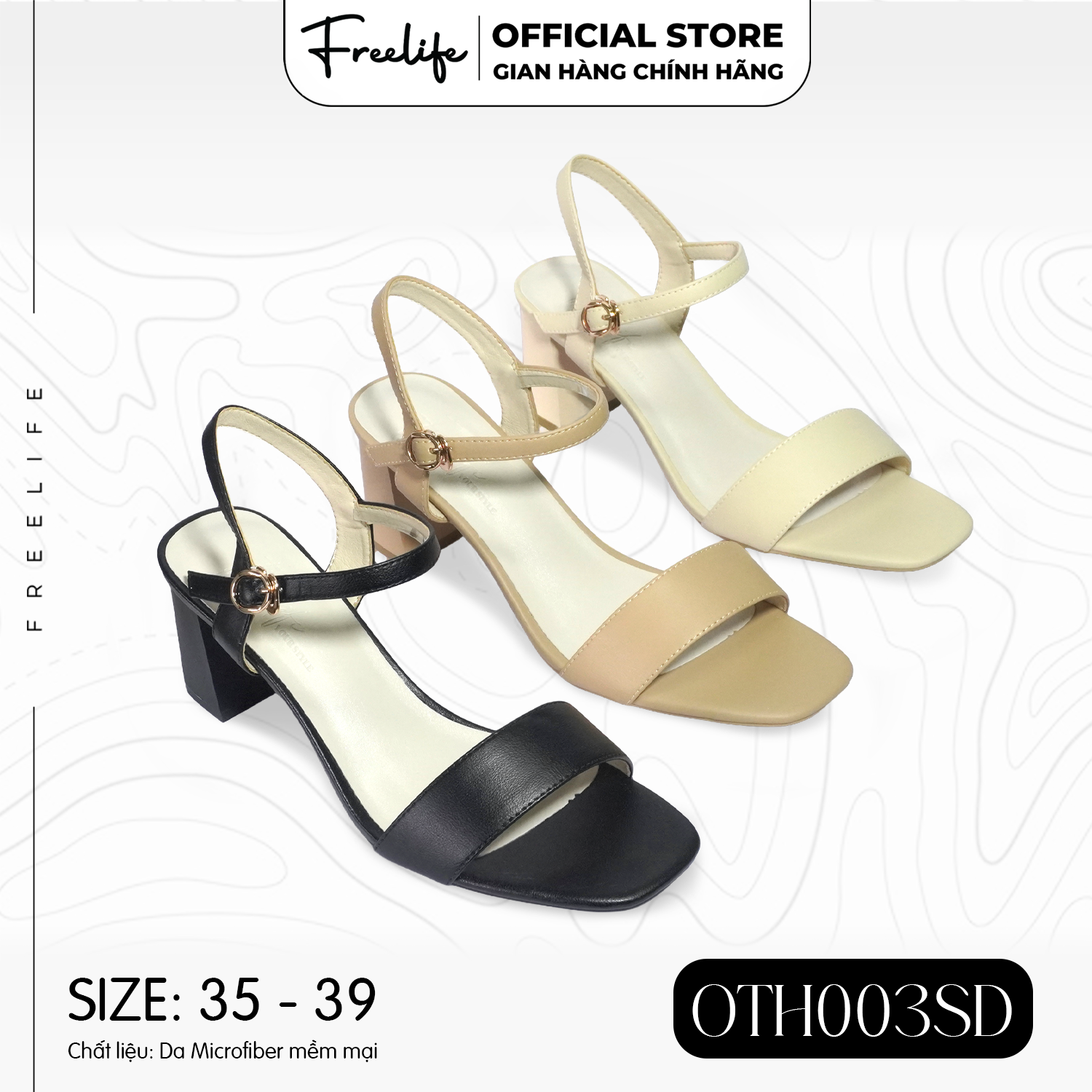  SANDAL NỮ QUAI NGANG ĐẾ VUÔNG 6P OTH003SD - VA9525 