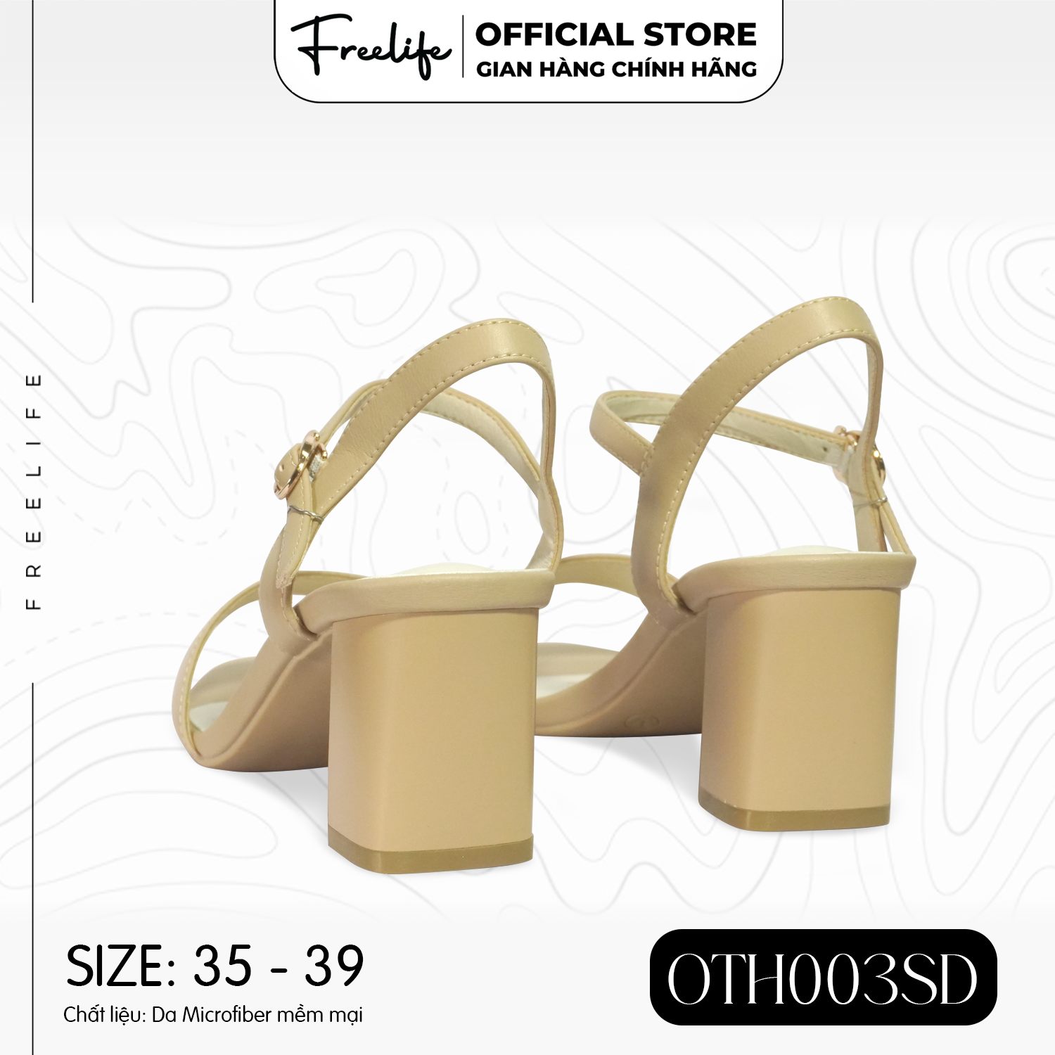  SANDAL NỮ QUAI NGANG ĐẾ VUÔNG 6P OTH003SD - VA9525 