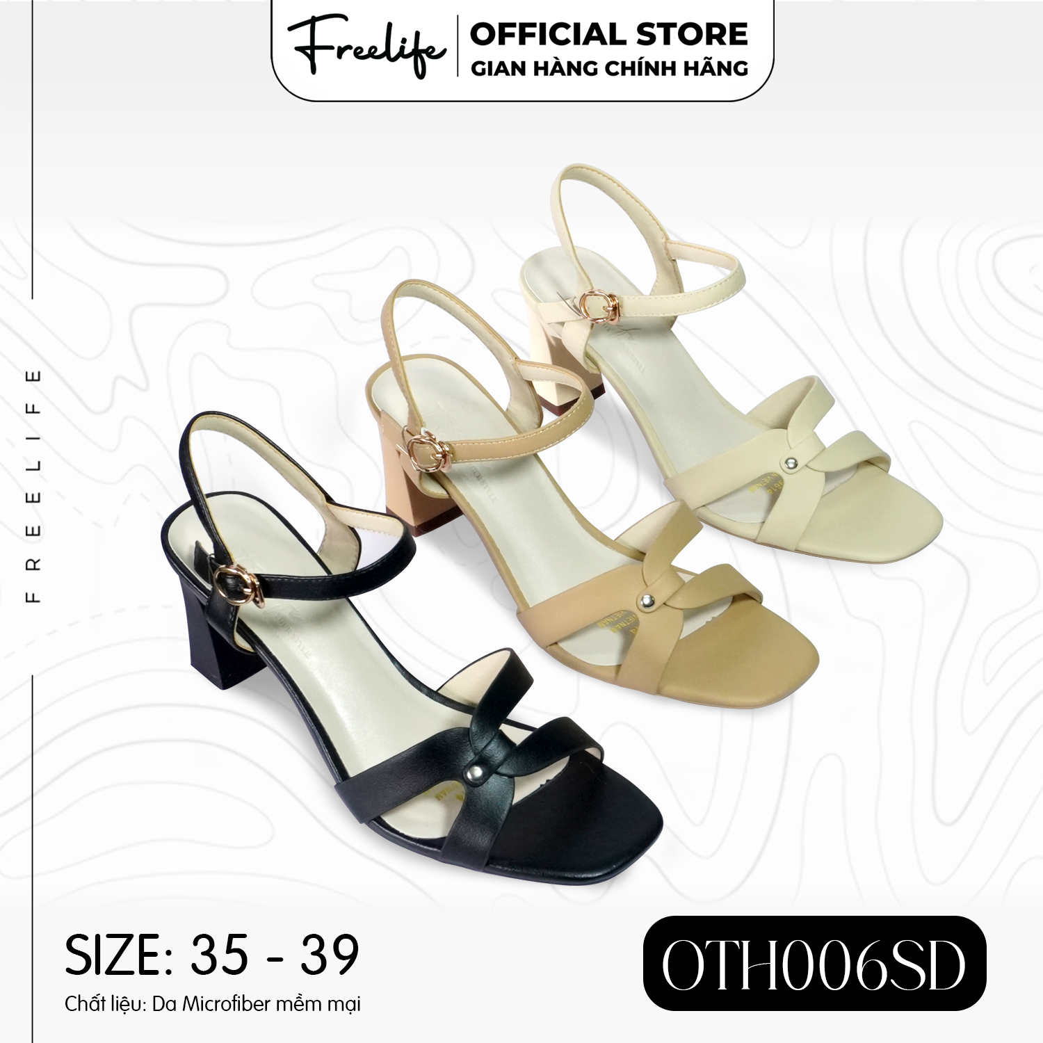  Giày Cao Gót Quai Hậu 6P OTH006SD - VA9614 