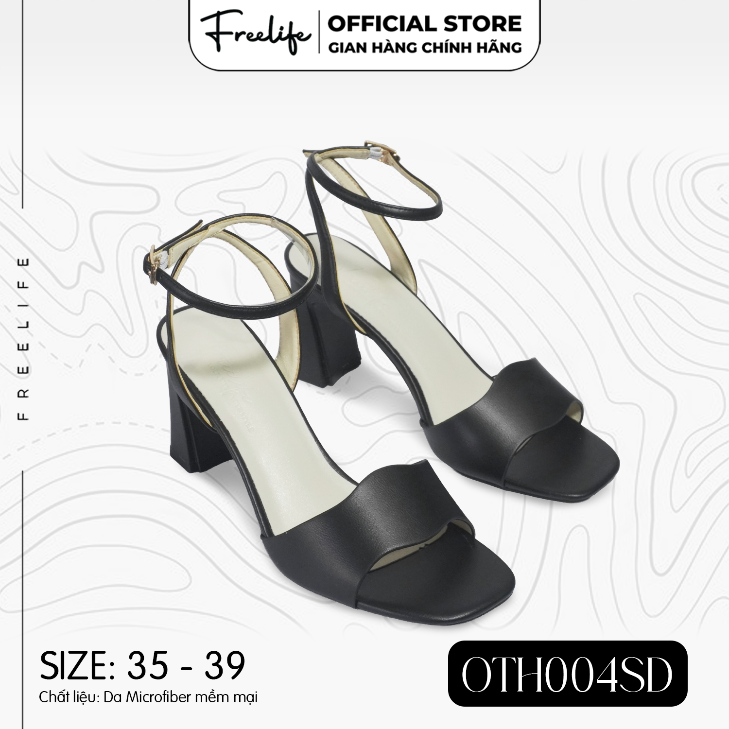  SANDAL NỮ QUAI BẢNG DỢN SONG CAO GÓT 8P OTH004SD - VA9995 