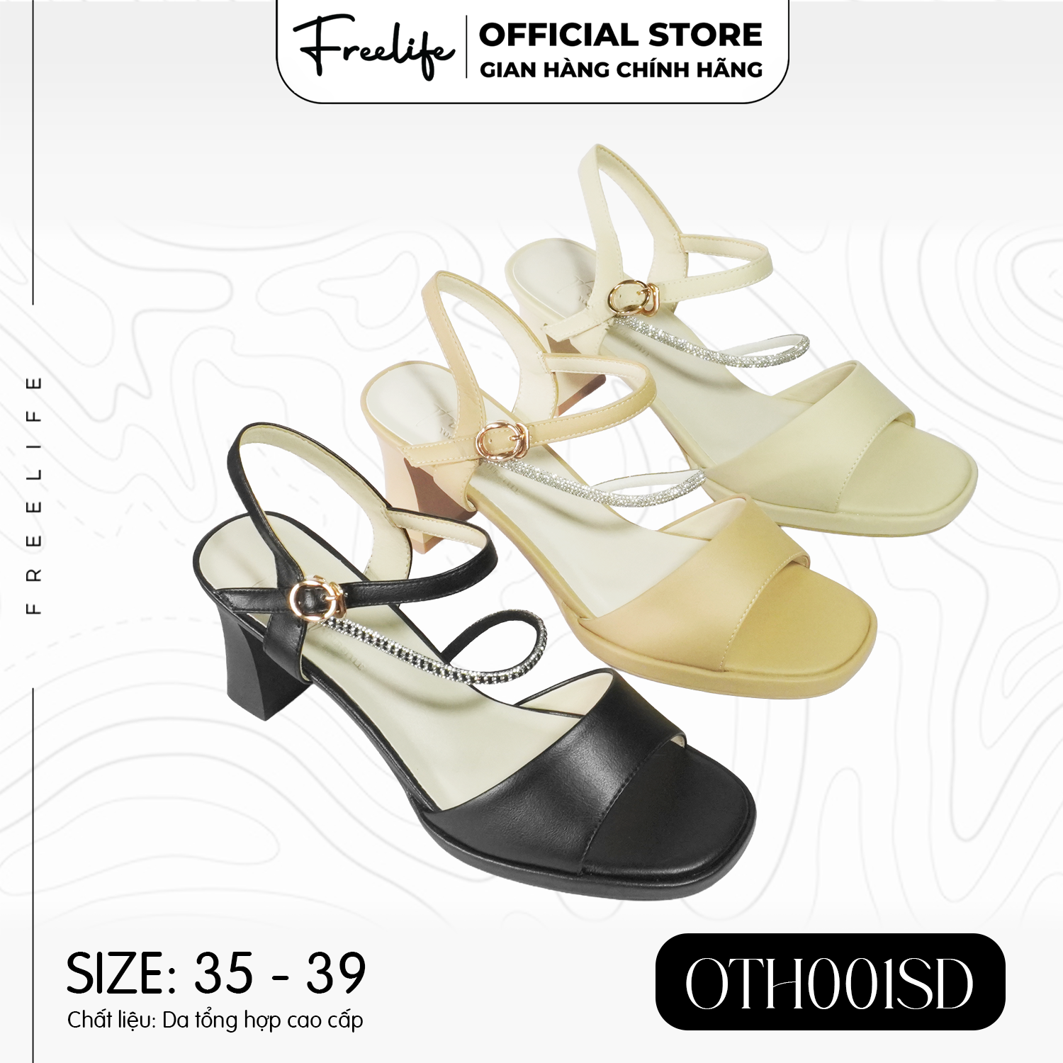  SANDAL NỮ QUAI NGANG DÂY KIM TUYẾN ĐẾ VUÔNG 7P - OTH001SD (VA9960) 