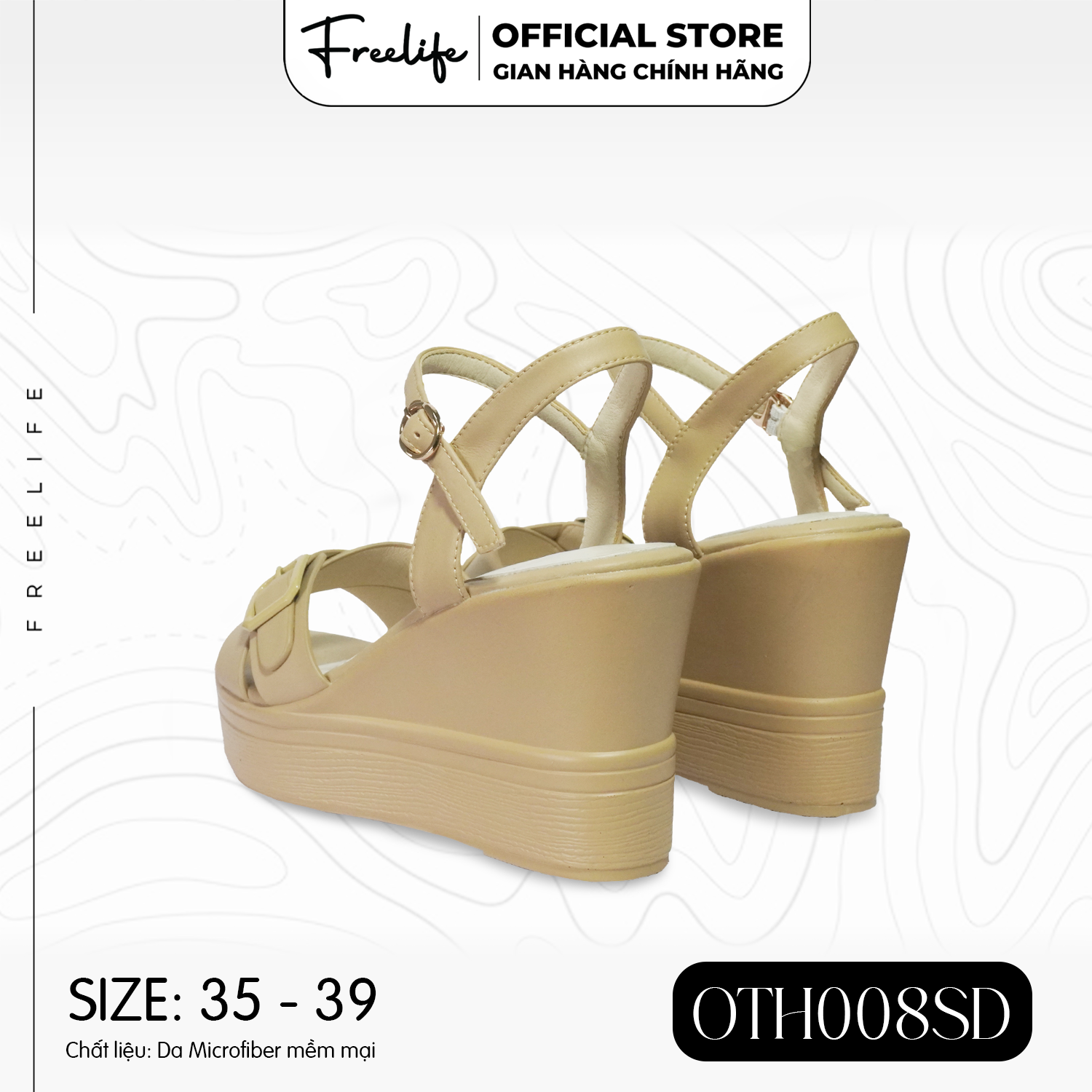  Giày đế xuồng OTH008SD quai chéo cao 9cm - VA10025 