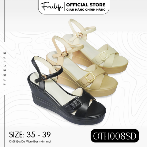  Giày đế xuồng OTH008SD quai chéo cao 9cm - VA10025 