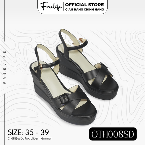  Giày đế xuồng OTH008SD quai chéo cao 9cm - VA10025 