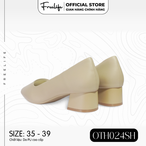  Giày Cao Gót Nữ Bít Mũi Vuông Đế Vuông OTH024SH - VA9657 