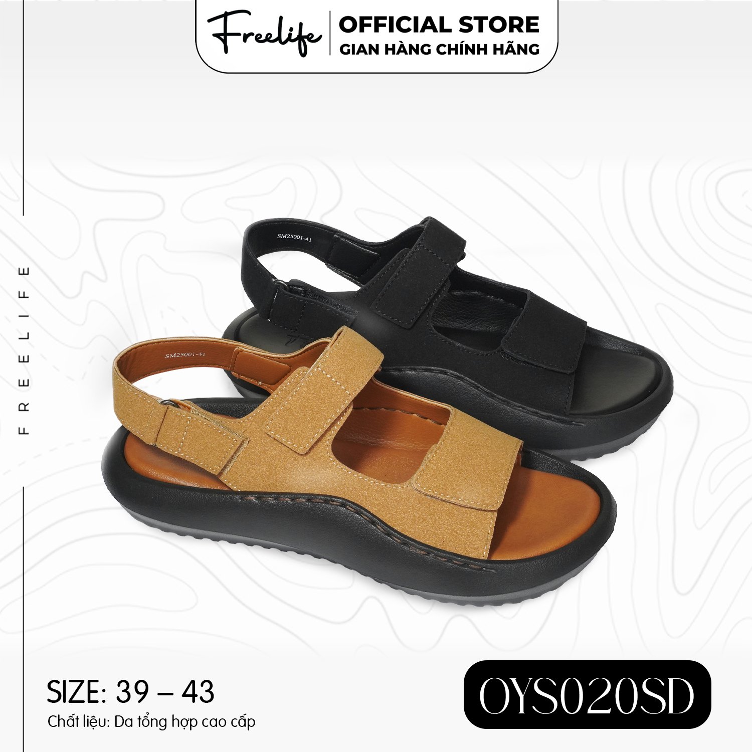  SANDAL NAM 2 QUAI ĐẾ ĐỘC QUYỀN - OYS020SD SM25001 