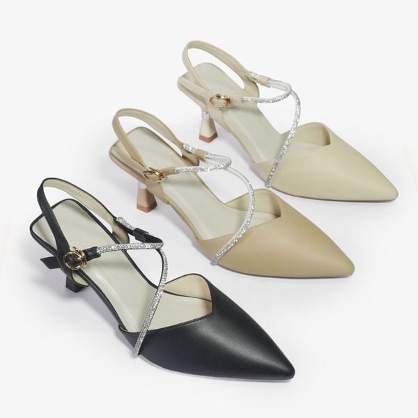  SANDAL NỮ BÍT MŨI NHỌN 2 DÂY KIM TUYẾN 7P OTH012SD-VA9807 