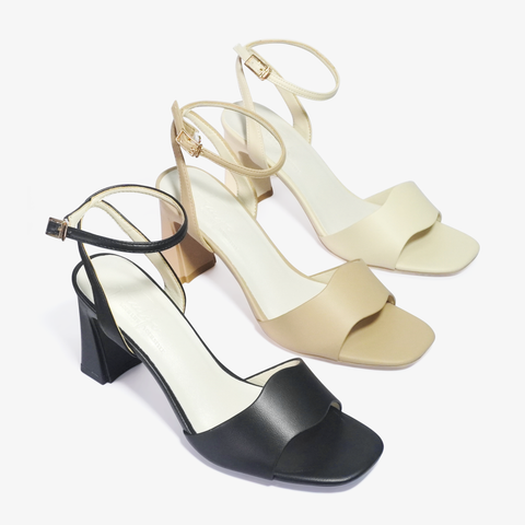  SANDAL NỮ QUAI BẢNG DỢN SONG CAO GÓT 8P OTH004SD - VA9995 