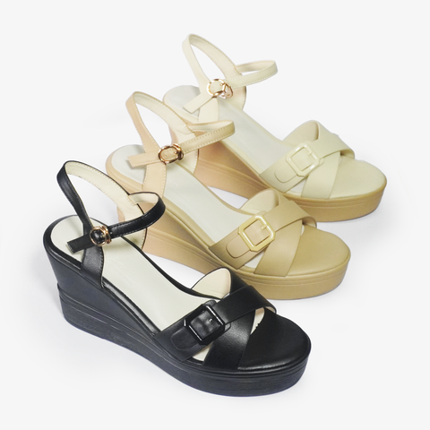  SANDAL NỮ QUAI CHÉO CÓ KHÓA ĐẾ XUỒNG 9P OTH008SD - VA10025 