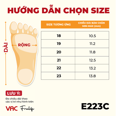  Dép Trẻ Em VAC EVA Quai Thun E223C 