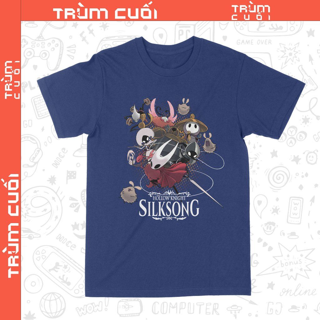  Áo thun Hollow Knight' Silksong, Trùm Cuối Game, Unisex Cotton 100% 2 màu nam nữ 0526 