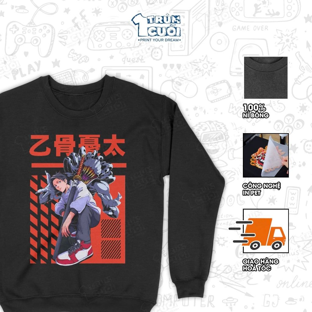  Áo sweater Yuta Okkotsu - Jujutsu Kaisen 0, Trùm Cuối Anime, Unisex Nỉ bông 100% 2 màu nam nữ 0538 