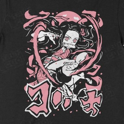  Áo thun Kimetsu no Yaiba: Nezuko Kamado, Trùm Cuối Anime, Unisex Cotton 100% 4 màu nam nữ 0011 