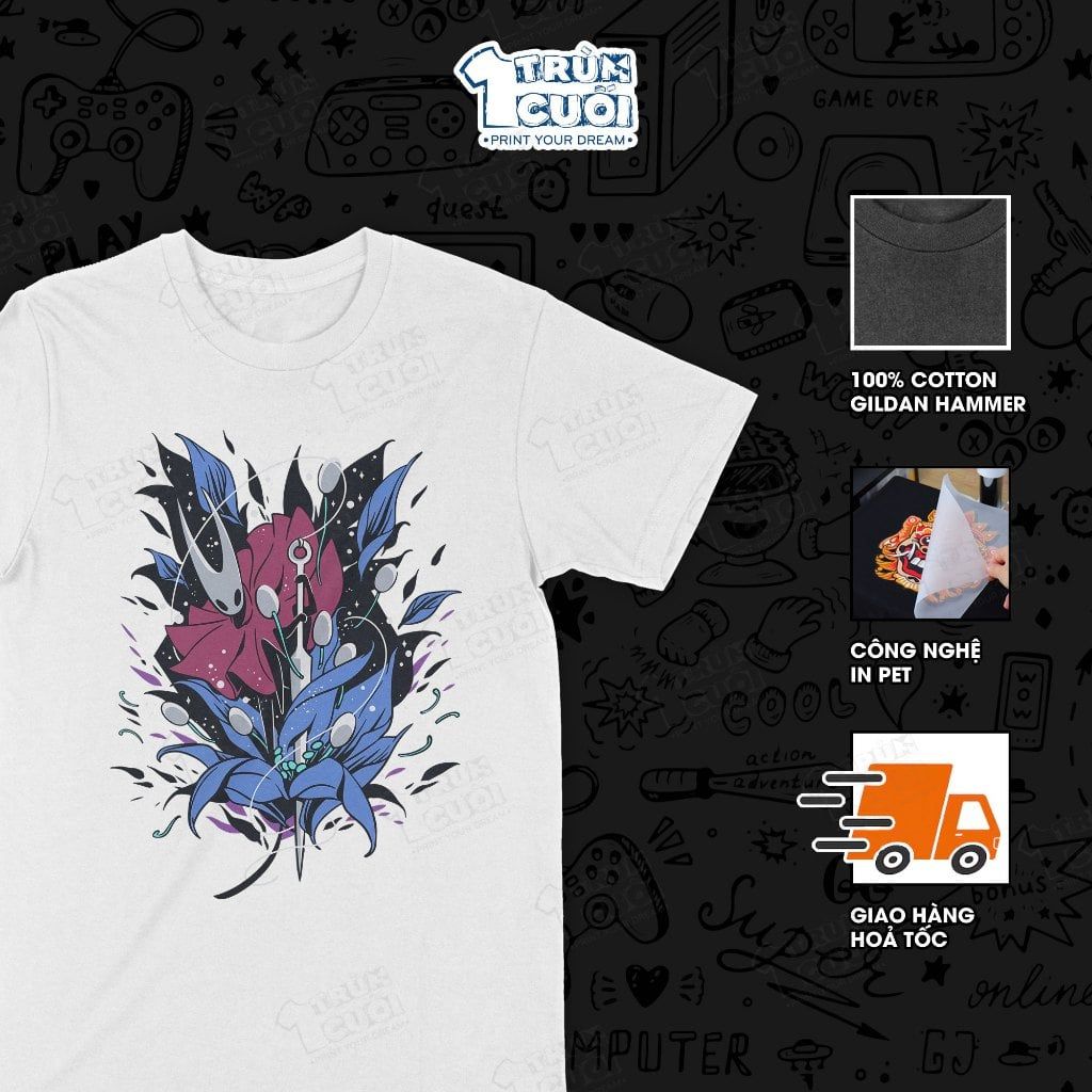  Áo thun Hornet - Hollow Knight: Silksong , Trùm Cuối Game, Unisex Cotton 100% 2 màu nam nữ 0525 