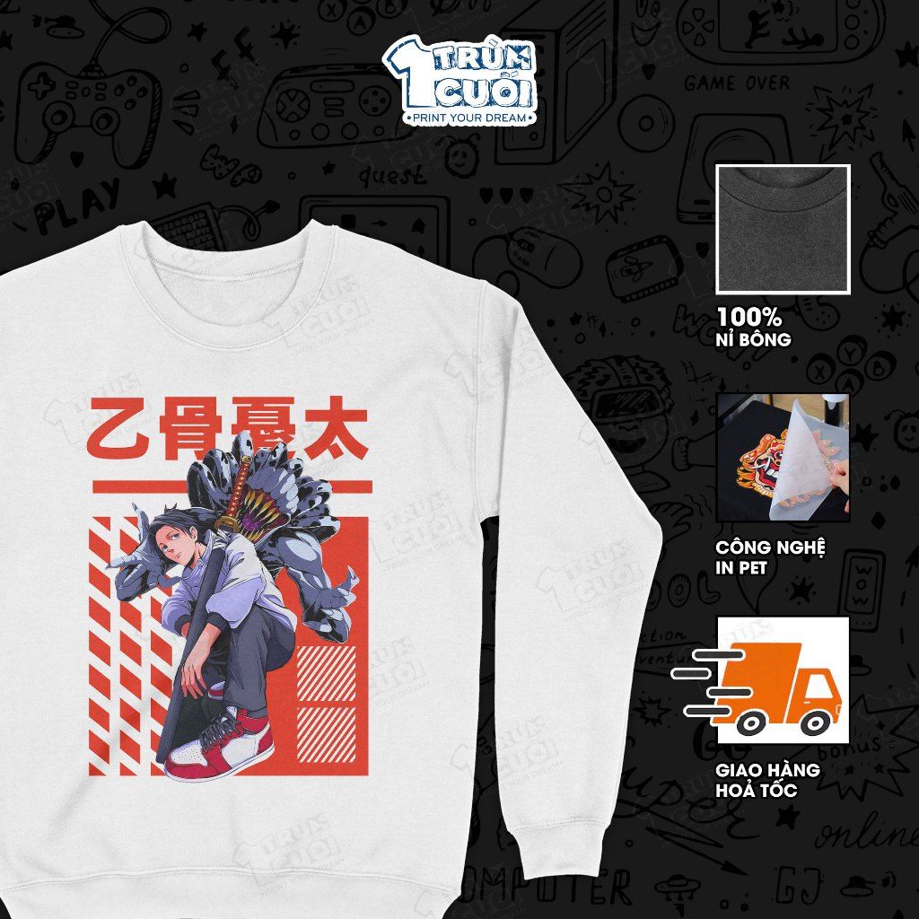  Áo sweater Yuta Okkotsu - Jujutsu Kaisen 0, Trùm Cuối Anime, Unisex Nỉ bông 100% 2 màu nam nữ 0538 