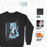  Áo sweater Hatsune Miku, Trùm Cuối Thần Tượng Âm Nhạc, Nỉ Bông 100% Unisex nam nữ 0535 