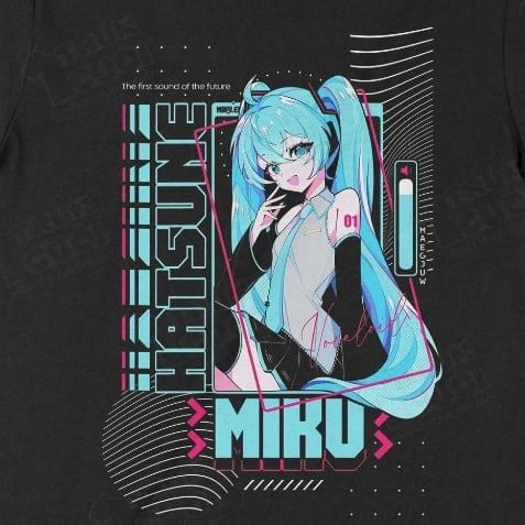  Áo hoodie Hatsune Miku, Trùm Cuối Thần Tượng Âm Nhạc, Nỉ Bông 100% Unisex nam nữ 0535 