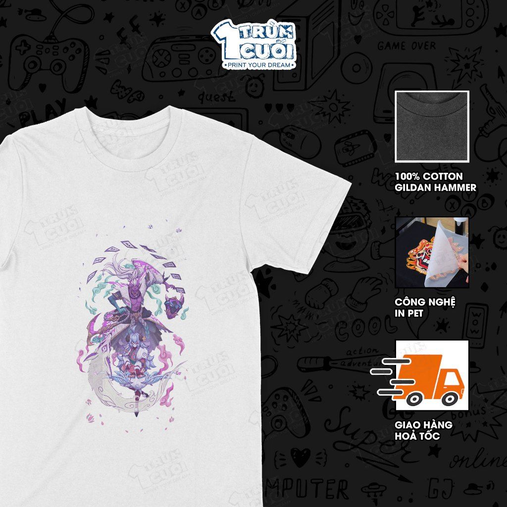  Áo thun Hoa Linh Lục Địa, Trùm Cuối Game LMHT, Unisex Cotton 100% 4 màu nam nữ 