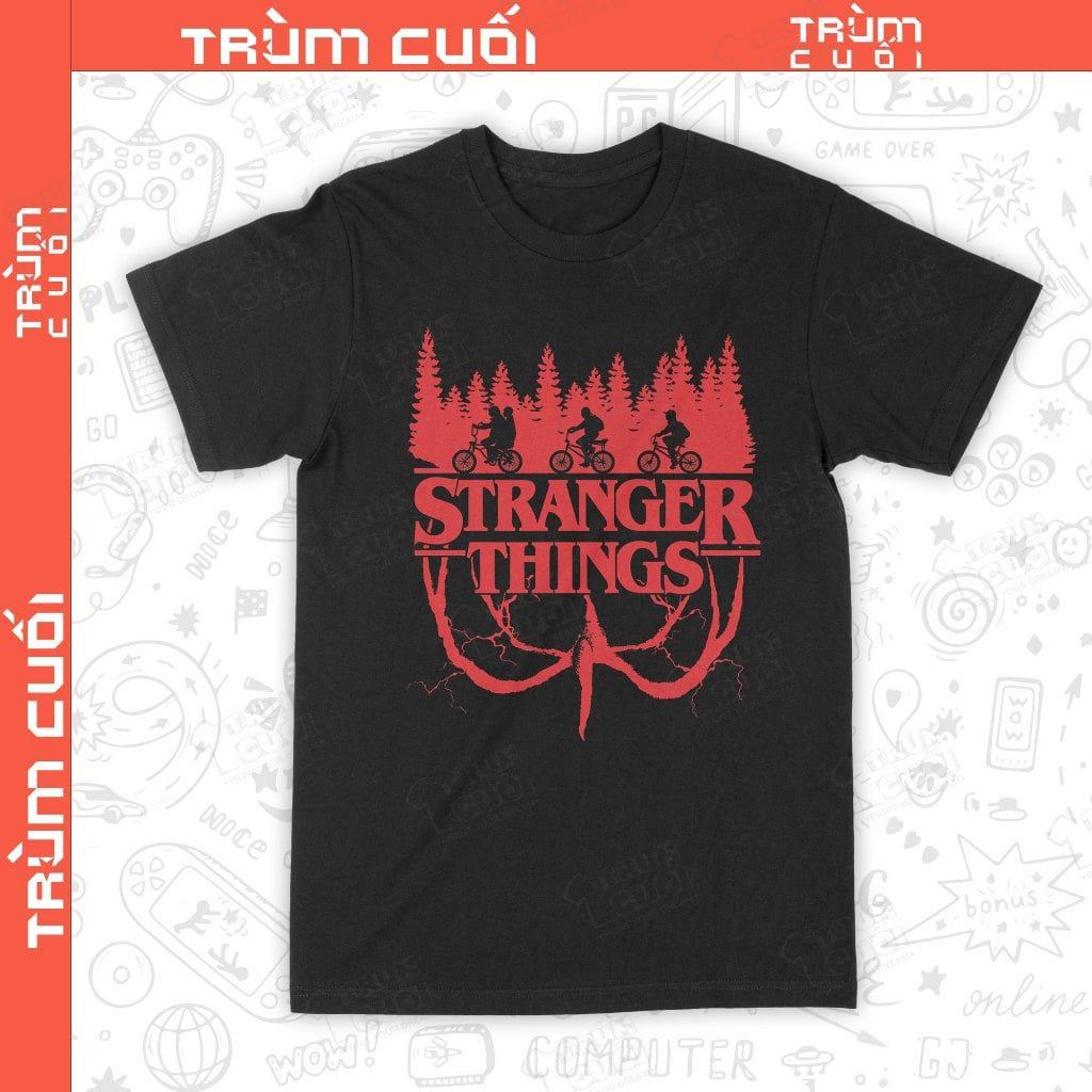  Áo thun Stranger Things, Trùm Cuối Cine, Unisex Cotton 100% 4 màu nam nữ 0530 