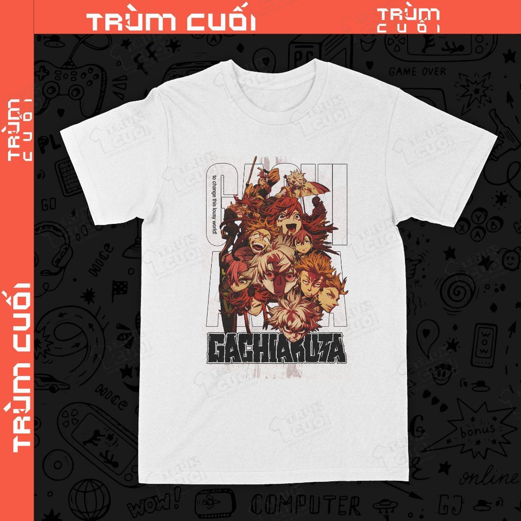  Áo thun Gachiakuta, Trùm cuối Anime, Cotton 100% 2 màu nam nữ 0540 