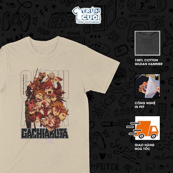  Áo thun Gachiakuta, Trùm cuối Anime, Cotton 100% 2 màu nam nữ 0540 