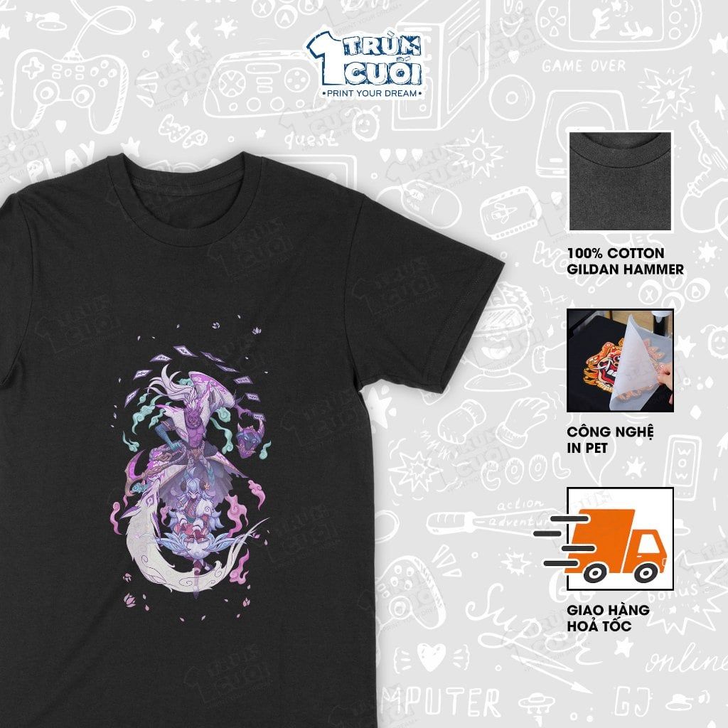  Áo thun Hoa Linh Lục Địa, Trùm Cuối Game LMHT, Unisex Cotton 100% 4 màu nam nữ 