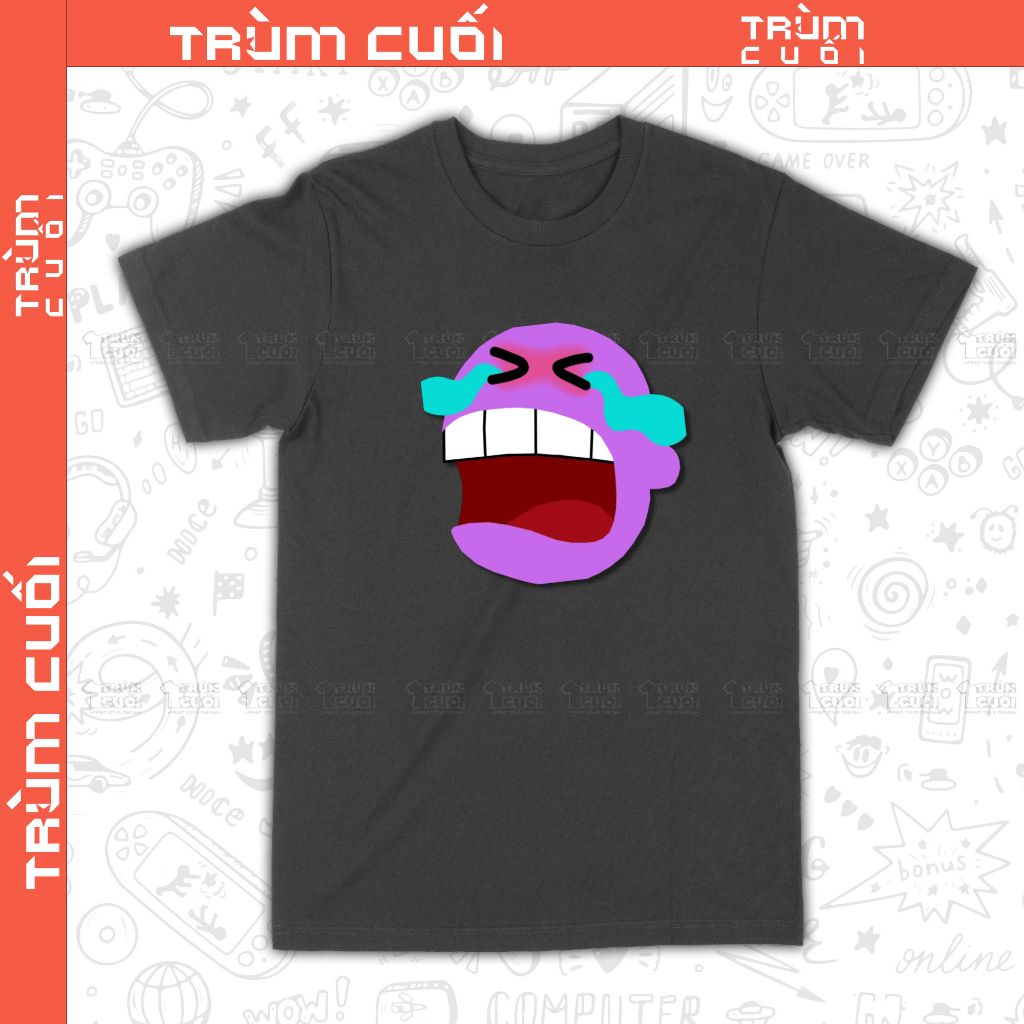 Áo thun Mặt Tím Khóc Lóc, Trùm Cuối Emoji, Trùm Cuối , Unisex Cotton 100% 2 màu nam nữ 