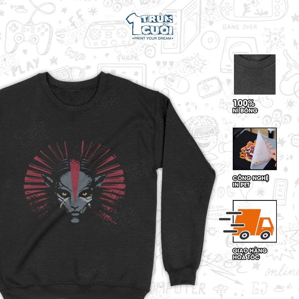  Áo sweater Varang - Avatar, Trùm Cuối Cine, Unisex Nỉ bông 100% 2 màu nam nữ 0536 